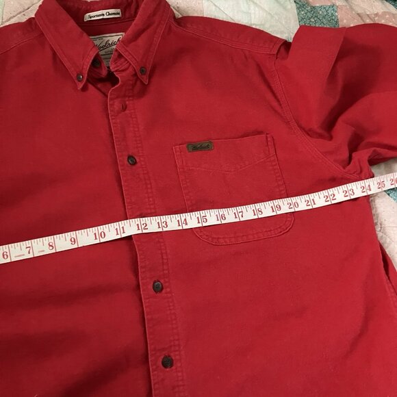 Woolrich Sportsman Chamois Mens L Red Button Up Shirt Outdoor Cotton Flannel - Picture 6 of 7